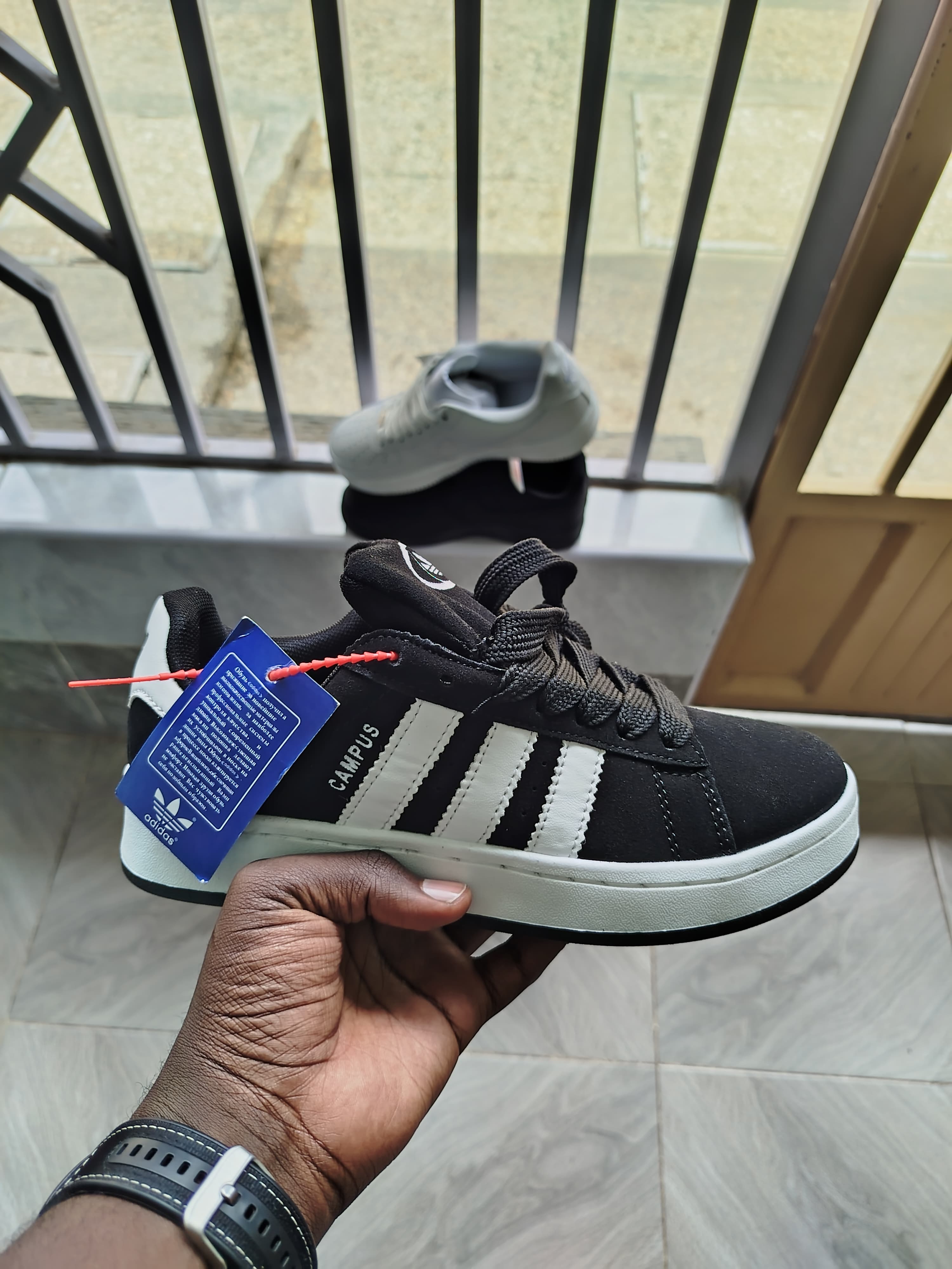 Adidas Campus ? Black/White Suede Sneakers